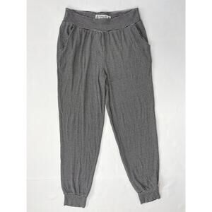 Fighting Eel Hawaii Womens Jogger Pants S Black White Basic Striped Stretch